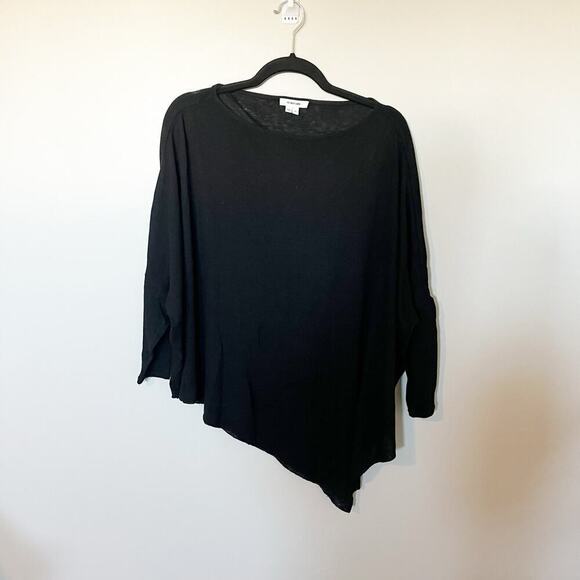 Helmut lang black asymmetrical poncho sweater wool angora blend xs/small - Picture 1 of 9